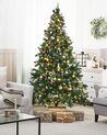 Künstlicher Weihnachtsbaum mit LED Beleuchtung Schnee bestreut 210 cm grün PALOMAR_813119