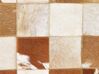 Kožený patchworkový koberec 160 x 230 cm hnědo-bílý CAMILI_780743