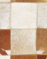 Tappeto in pelle bovina patchwork marrone / bianco 160 x 230 cm CAMILI_780743