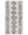 Teppich weiß / grau 80 x 150 cm geometrisches Muster Shaggy AYRUM_870315