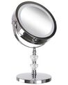 Kosmetikspiegel silber mit LED-Beleuchtung ø 20 cm LAON_810324