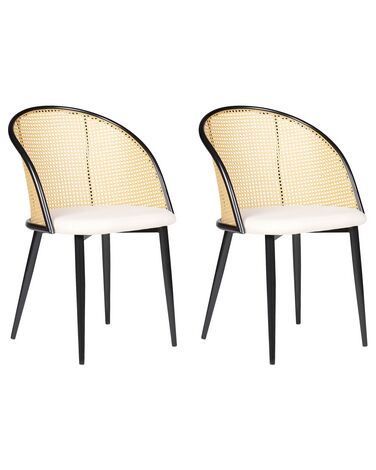 Set of 2 Metal Dining Chairs Black CORNELL
