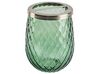 Badrumstillbehör 4 delar glas transparent/grön CANOA_825325