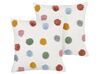 Set of 2 Cotton Kids Cushions Dots Pattern 45 x 45 cm Multicolour WALLFLOWER_906052