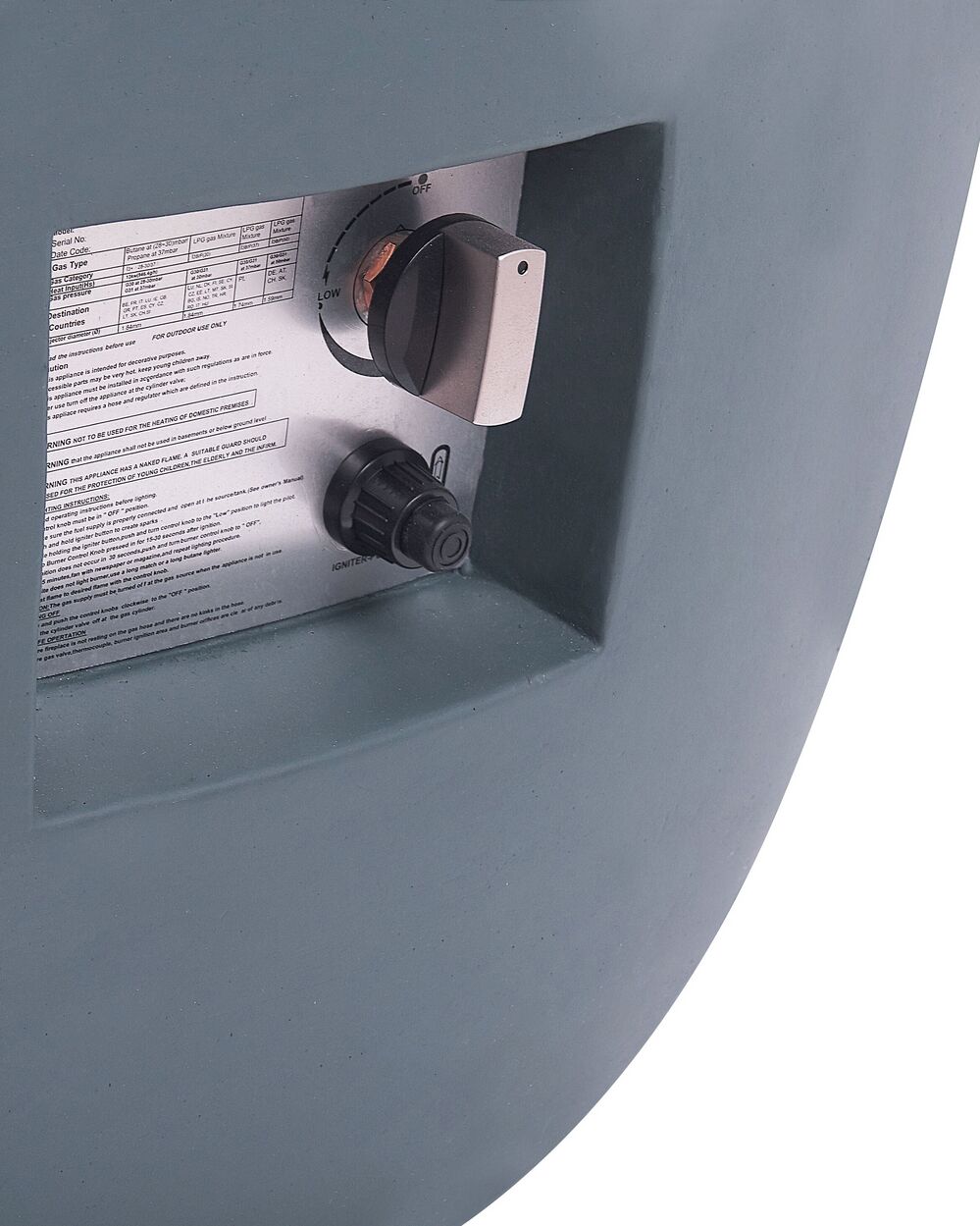 Feuerstelle dunkelgrau Leichtbeton rund INDUS II | Beliani.at