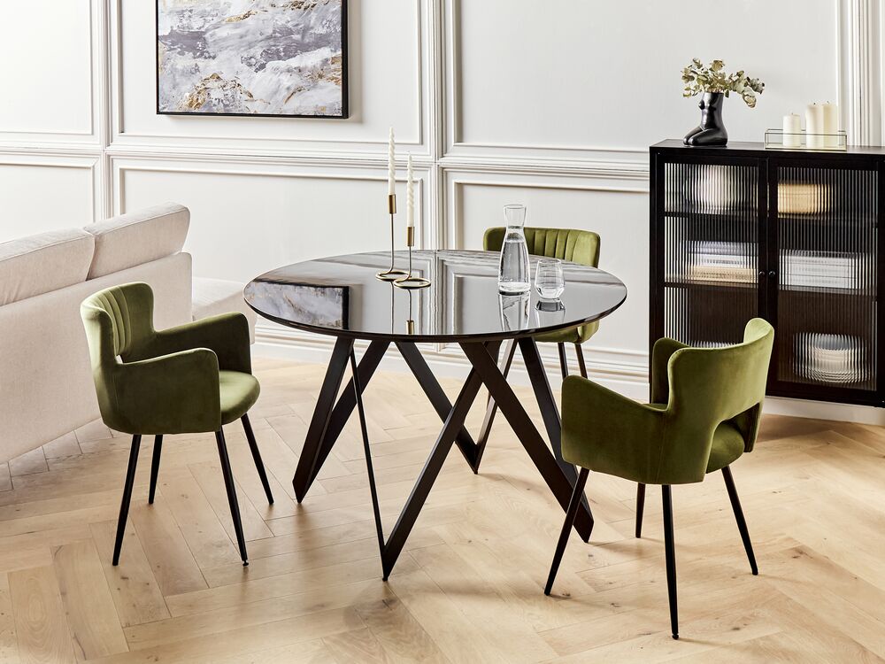 Armen living lczuditoclgl zurich round dining table in black finish an store