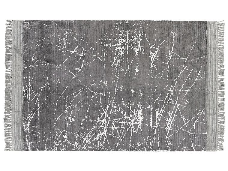 Teppich Viskose grau 140 x 200 cm cm abstraktes Muster Kurzflor HANLI_837000