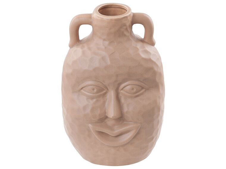 Porcelain Flower Vase 26 cm Beige VERIA_845779