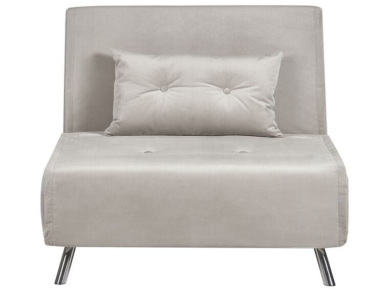 Velvet Single Sofa Bed Light Grey FARRIS_875647