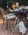 Trädgårdsmöbelset av bord och 4 stolar aluminium brun ANCONA_831828