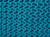 Cotton Knitted Pouffe 50 x 50 cm Blue CONRAD_699235