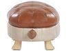 Faux Leather Animal Stool Brown TURTLE_783651
