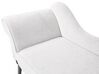 Left Hand Fabric Chaise Lounge White BIARRITZ_898124