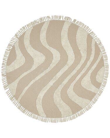 Okrúhly bavlnený koberec ⌀ 140 cm béžový ARTMAK