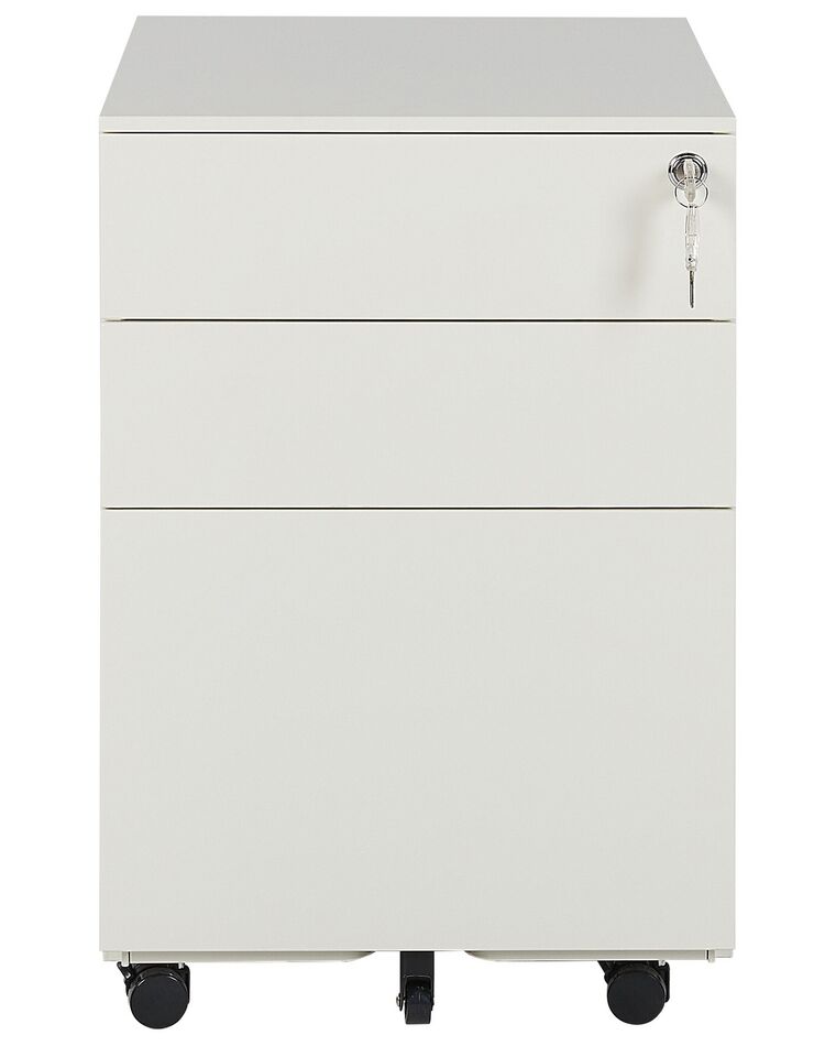 3 Drawer Metal Storage OffWhite CAMI Beliani.co.uk