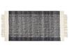 Tæppe 80 x 150 cm sort og råhvid uld ATLANTI_850081