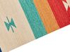 Kelim Teppich Baumwolle mehrfarbig 80 x 300 cm geometrisches Muster Kurzflor MARGARA_869771