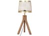 Tischlampe Mango Holz dunkelbraun / messing 63 cm Trommelform Giiter-Design BEKI_877801
