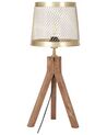 Tischlampe Mango Holz dunkelbraun / messing 63 cm Trommelform Giiter-Design BEKI_877801