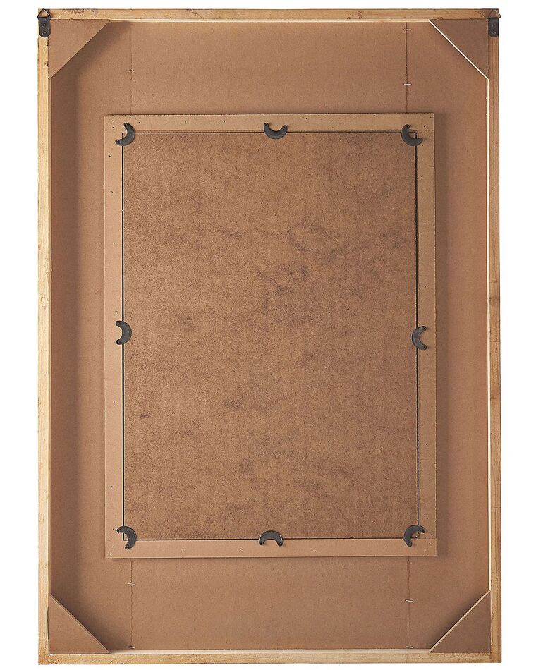 Wooden Wall Mirror 63 x 90 cm Multicolour HIZOTE Beliani.co.uk