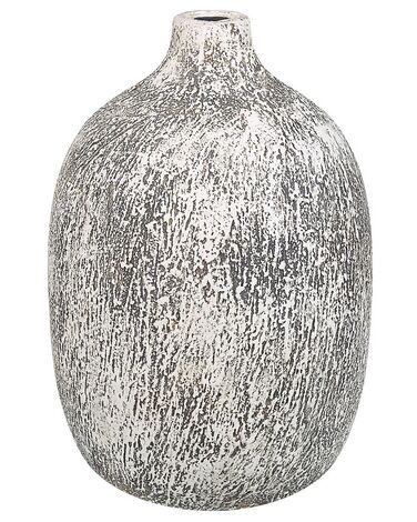 Terracotta Fower Vase 36 cm Grey and White VIGO 