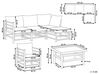 5-miestna záhradná rohová bambusová sedacia súprava s kreslom krémová biela CERRETO_909554