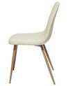 Conjunto de 2 sillas de comedor de poliéster beige claro/madera clara BRUCE_682276