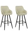 Set of 2 Fabric Bar Chairs Light Green DARIEN_877601