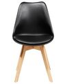 Lot de 2 chaises noires avec pieds en bois DAKOTA II_802015