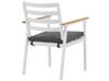 Set di tavolo e 4 sedie da giardino bianco con cuscini grigi CAVOLI_777406