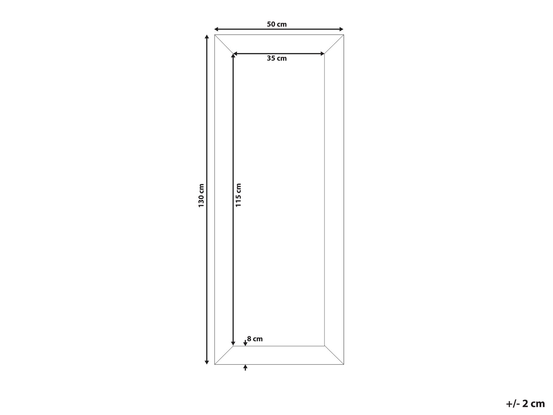 Wandspiegel braun rechteckig 50 x 130 cm PLAISIR | Beliani.ch