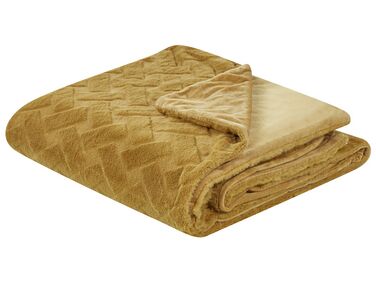 Reliéfní přehoz na postel 150 x 200 cm žlutý SITAPUR