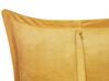 Set of 2 Corduroy Cushions 47 x 27 cm Yellow ZINNIA_855284