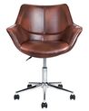 Chaise de bureau en cuir PU marron NEWDALE_854759