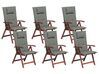 Lot de 6 chaises de jardin avec coussins gris graphite TOSCANA_785473