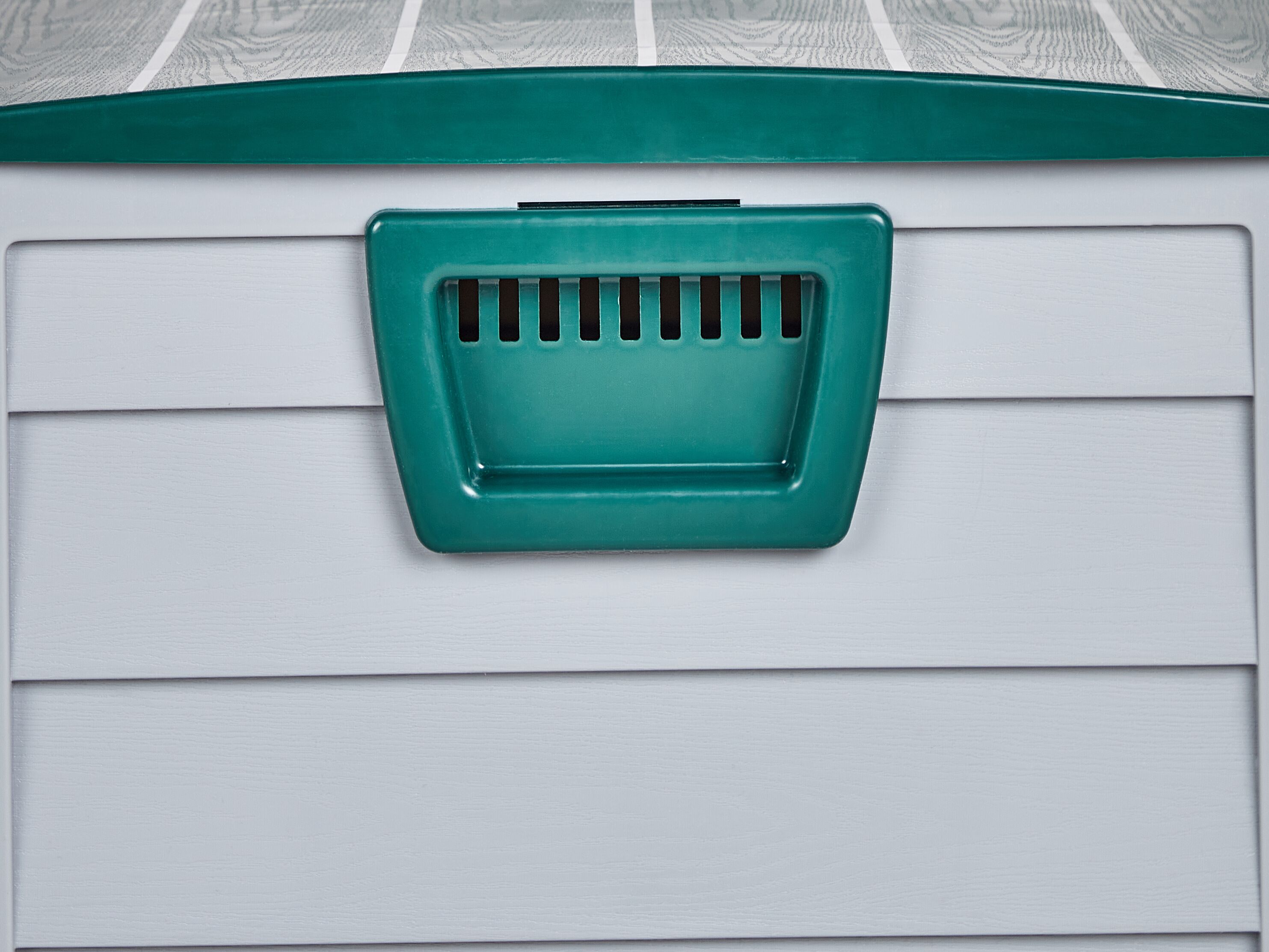 Garden Storage Box 112 x 50 cm Beige with Green LOCARNO Beliani.no