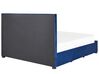 Zamatová posteľ s úložným priestorom 180 x 200 cm modrá LIEVIN_858014