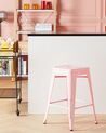 Conjunto de 2 sillas de bar de acero 60 cm rosa CABRILLO_828619