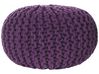 Cotton Knitted Pouffe 40 x 25 cm Purple CONRAD _735006