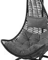 PE Rattan Hanging Chair with Stand Black ATRI_724599