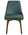 Set of 2 Fabric Dining Chairs Green MELFORT_799990