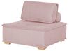 Canapé d'angle modulable 4 places en tissu rose TIBRO_825635