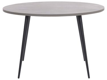 Okrúhly jedálenský stôl s betónovým efektom ⌀ 120 cm sivá/čierna ODEON