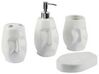 Badezimmer Set 4-teilig Keramik weiß Gesichtsmotiv BARINAS_823185