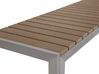 Conjunto de comedor 6 plazas de metal plateado/madera clara NARDO_125439