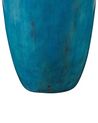 Vase décoratif bleu à col argenté 42 cm MILETUS_791571
