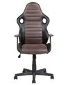 Krzesło biurowe regulowane ekoskóra czarno-brązowe SUPREME_735071