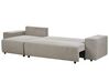 Canapé-lit d'angle à droite avec rangement en tissu taupe LUSPA_900967