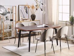 Ruokapöytä tumma puu/musta 160 x 90 cm AMARES