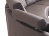 7-Sitzer Sofa Leder braun halbrund mit Ottomane ROTUNDE_278332